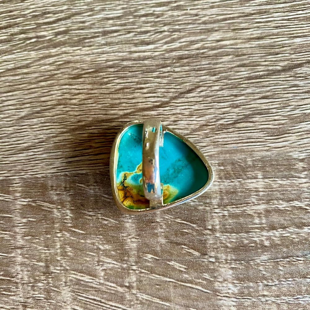 Turquoise Sterling Silver Statement Ring - image 3